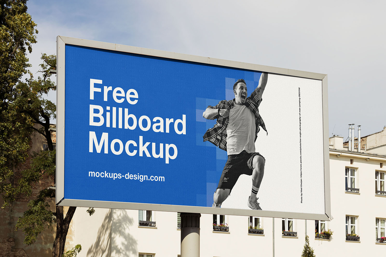 Free street billboard mockup