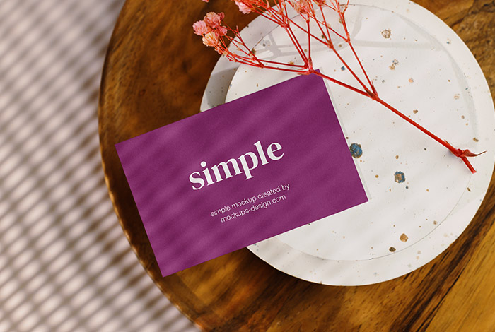 Business card with dried flower