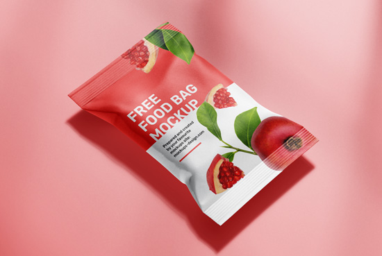 Free food pouch mockup