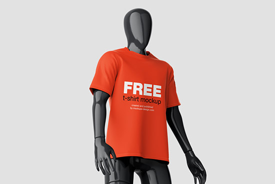Free t-shirt mockup on mannequin