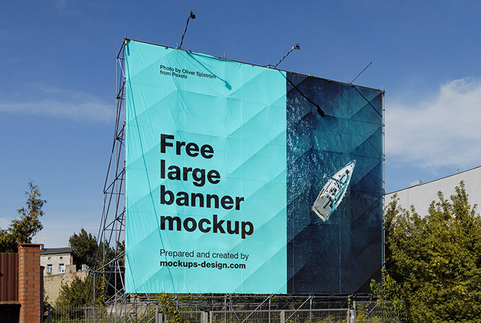 Free large banner mockup