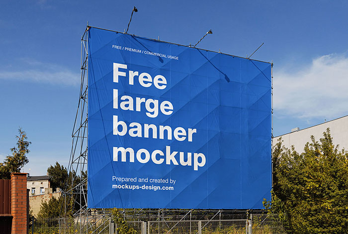 Free large banner mockup