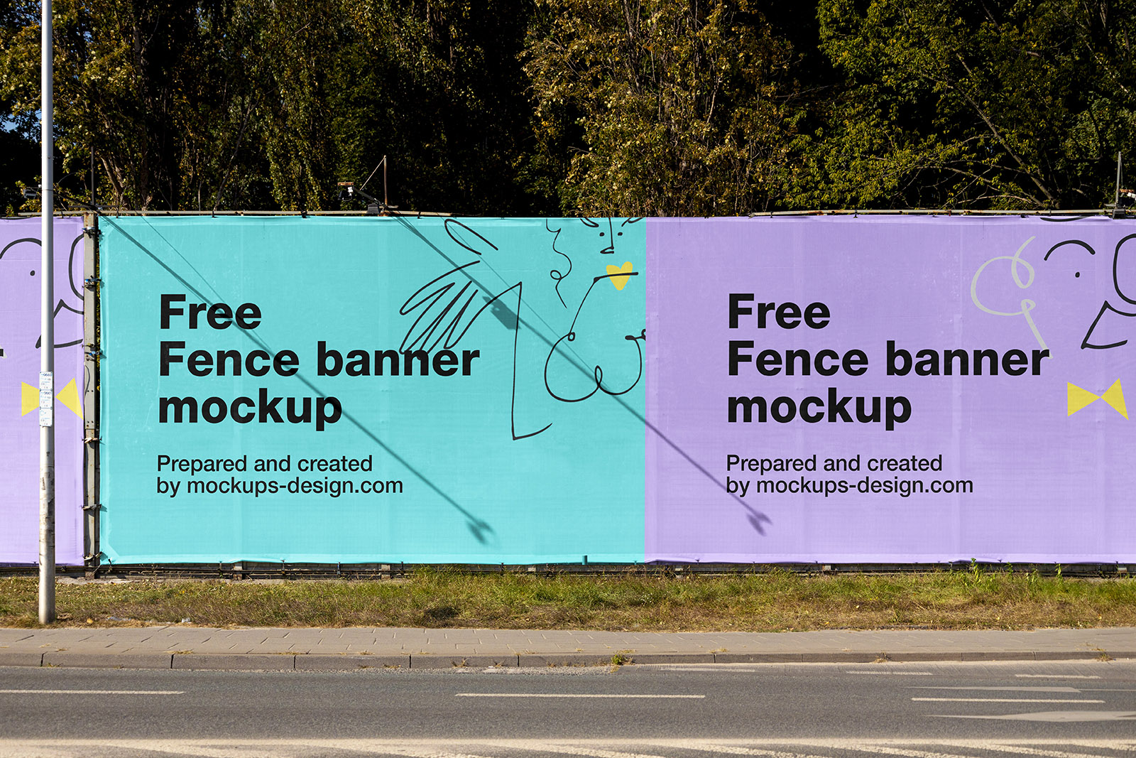 Large fence banner mockupLarge fence banner mockup