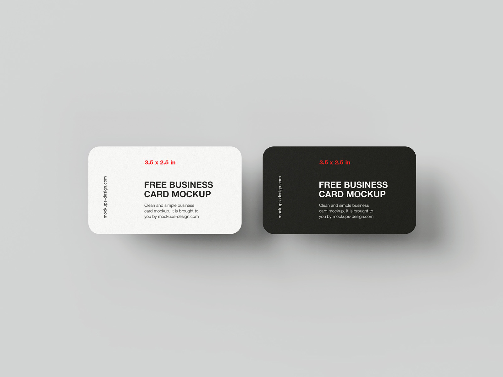 Rounded 3,5x2 in rounded business card mockup