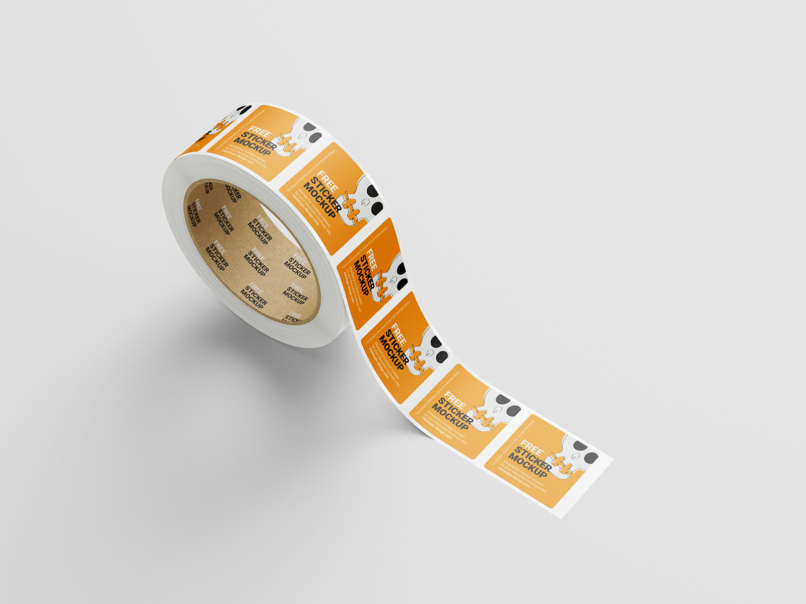 Free Square Sticker Roll Mockup Mockups Design