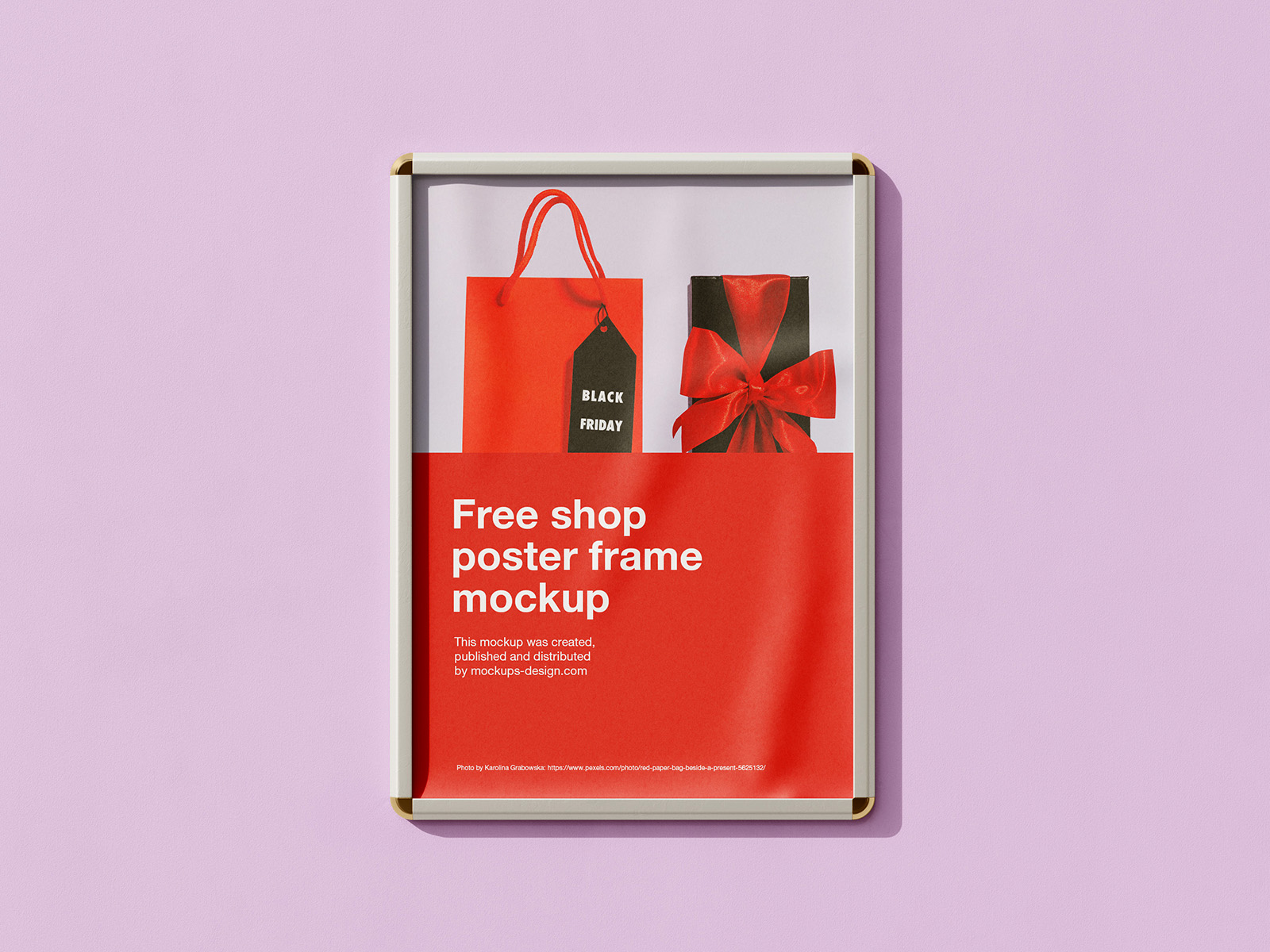 Free shop poster frame mockup