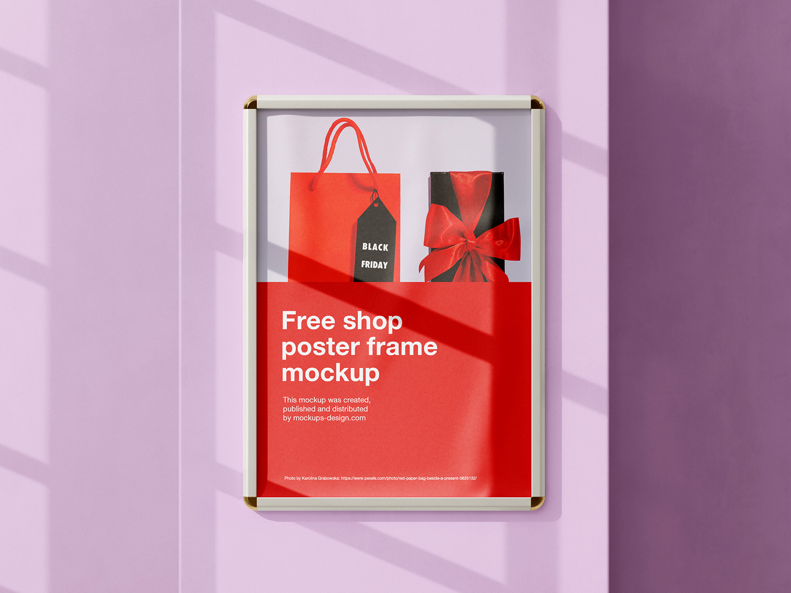 Free shop poster frame mockup