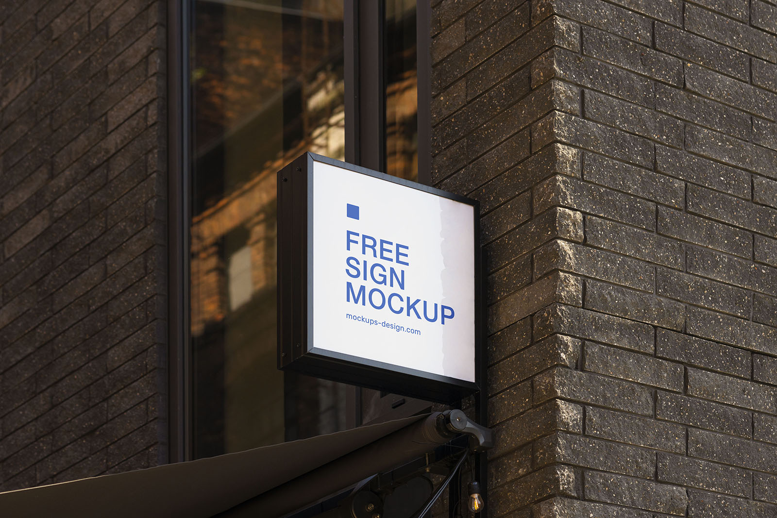 Free square street sign mockup