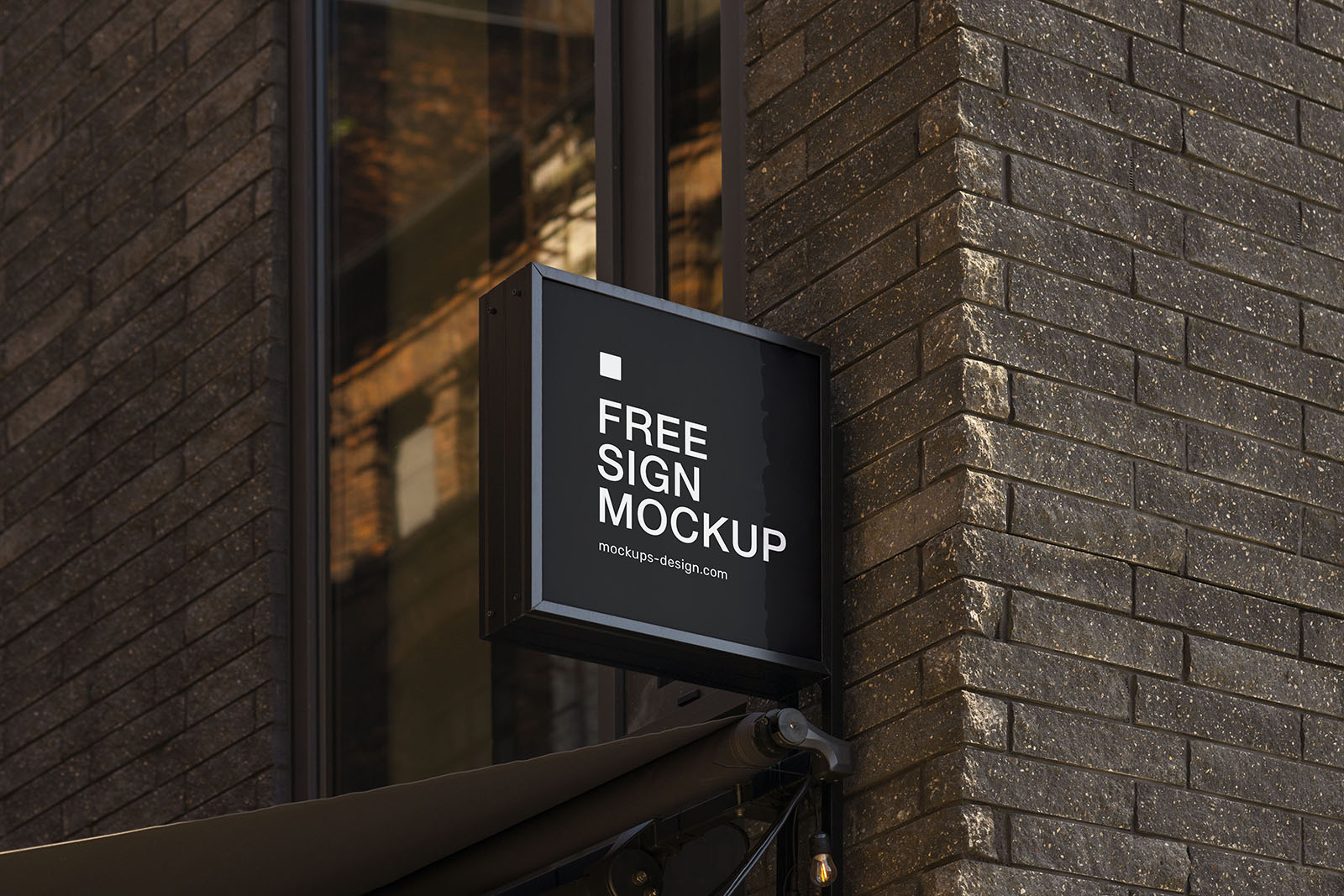 Free square street sign mockup