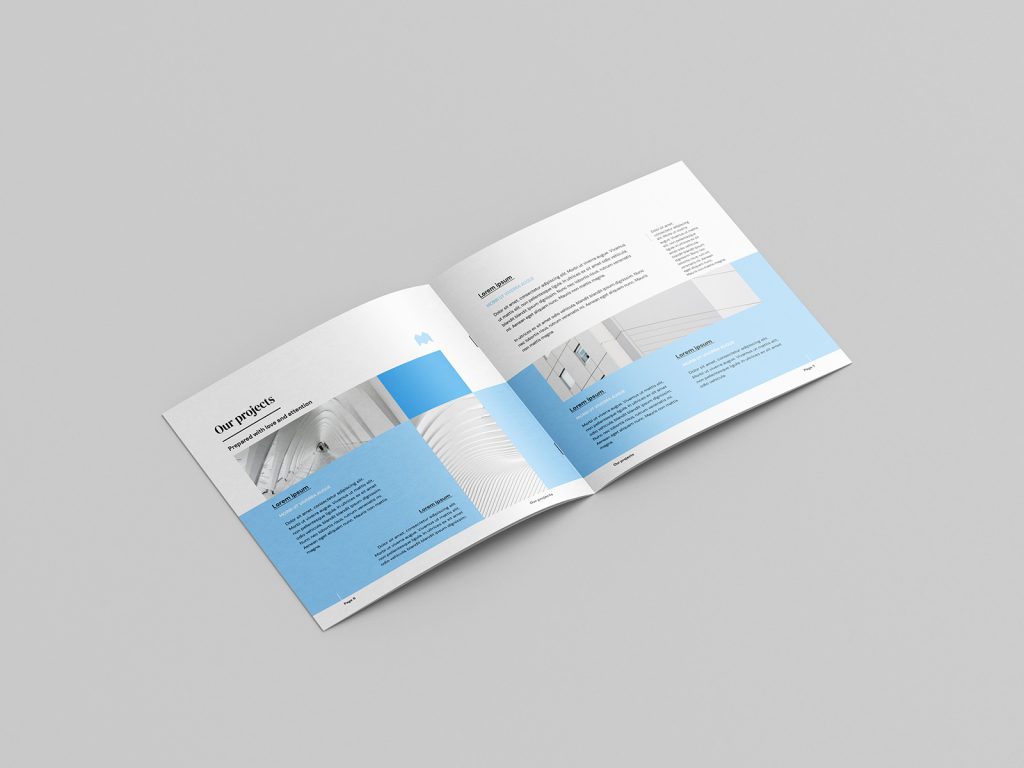 Thin square brochure mockup - Mockups Design