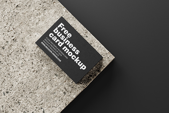 Business cards on a stone mockup