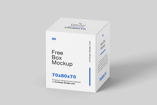 Free box mockup / 70x80x70 mm