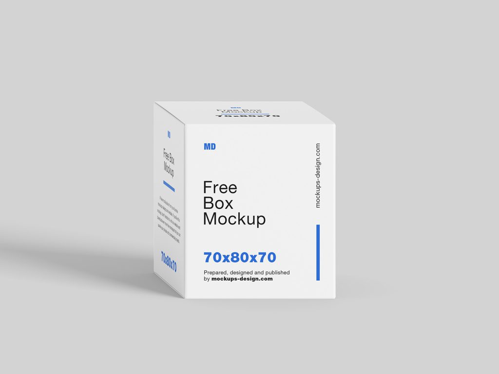 Free Box Mockup   70x80x70 Mm - Instant Download