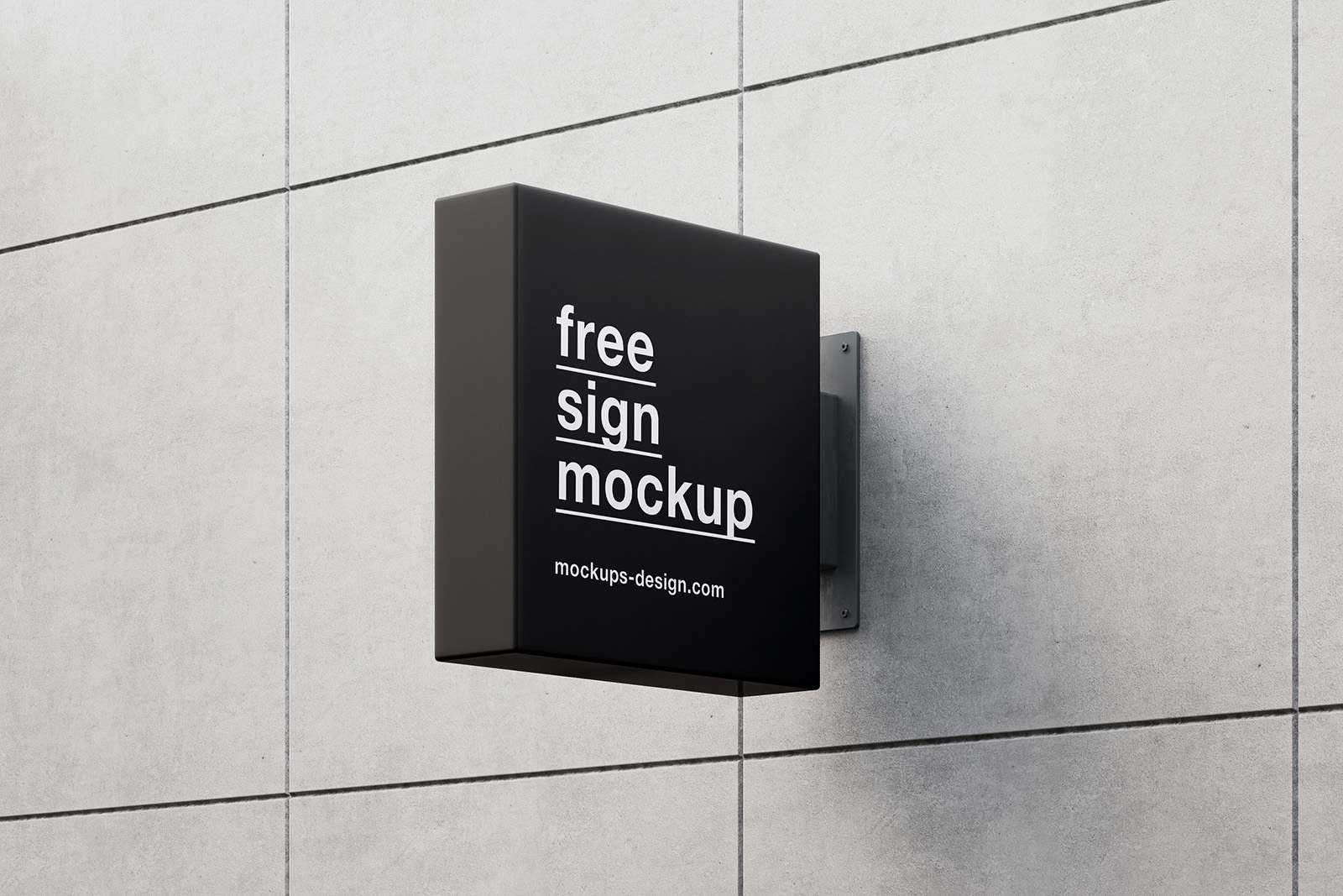 Square sign on a building wall mockup