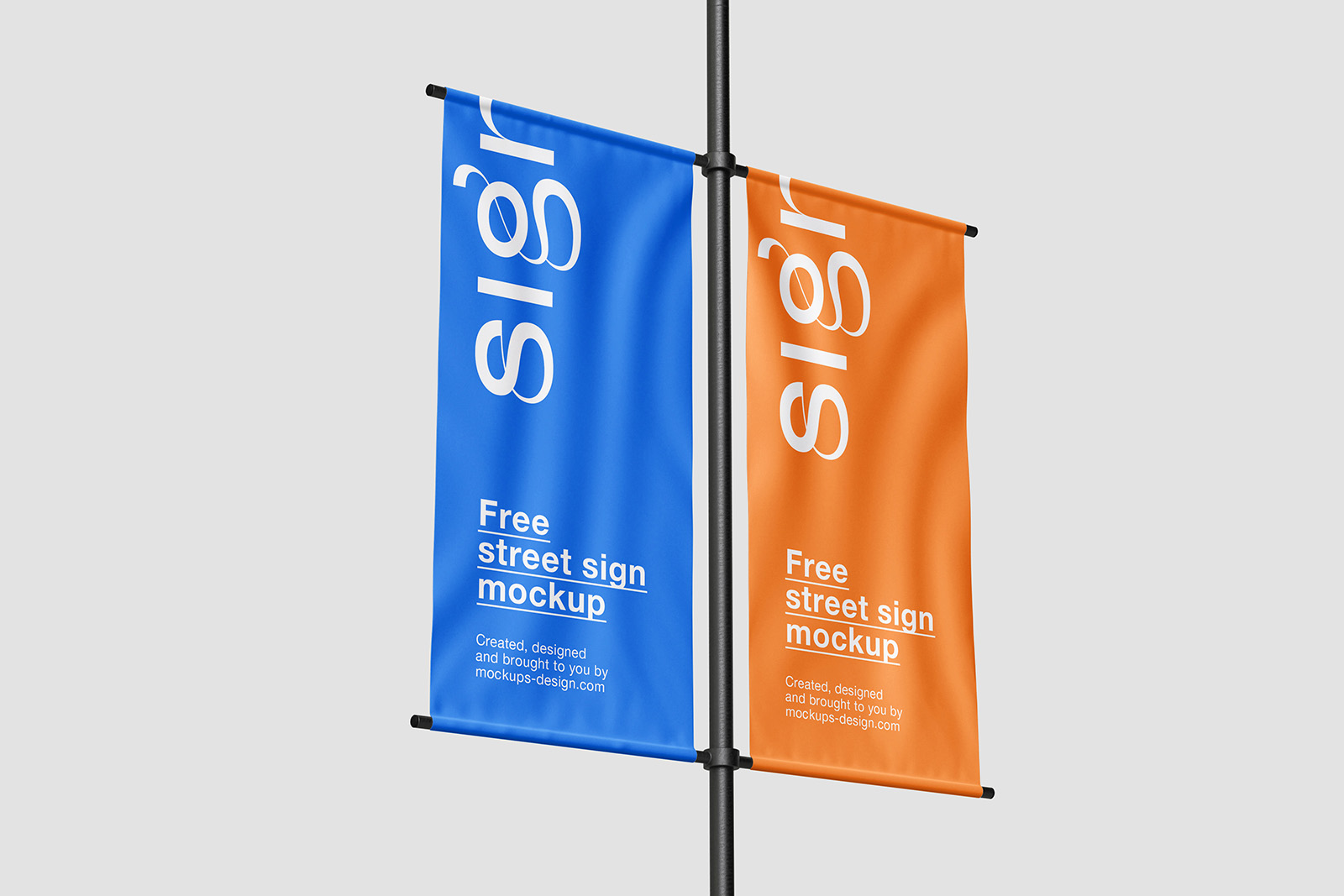 Free street banner mockup
