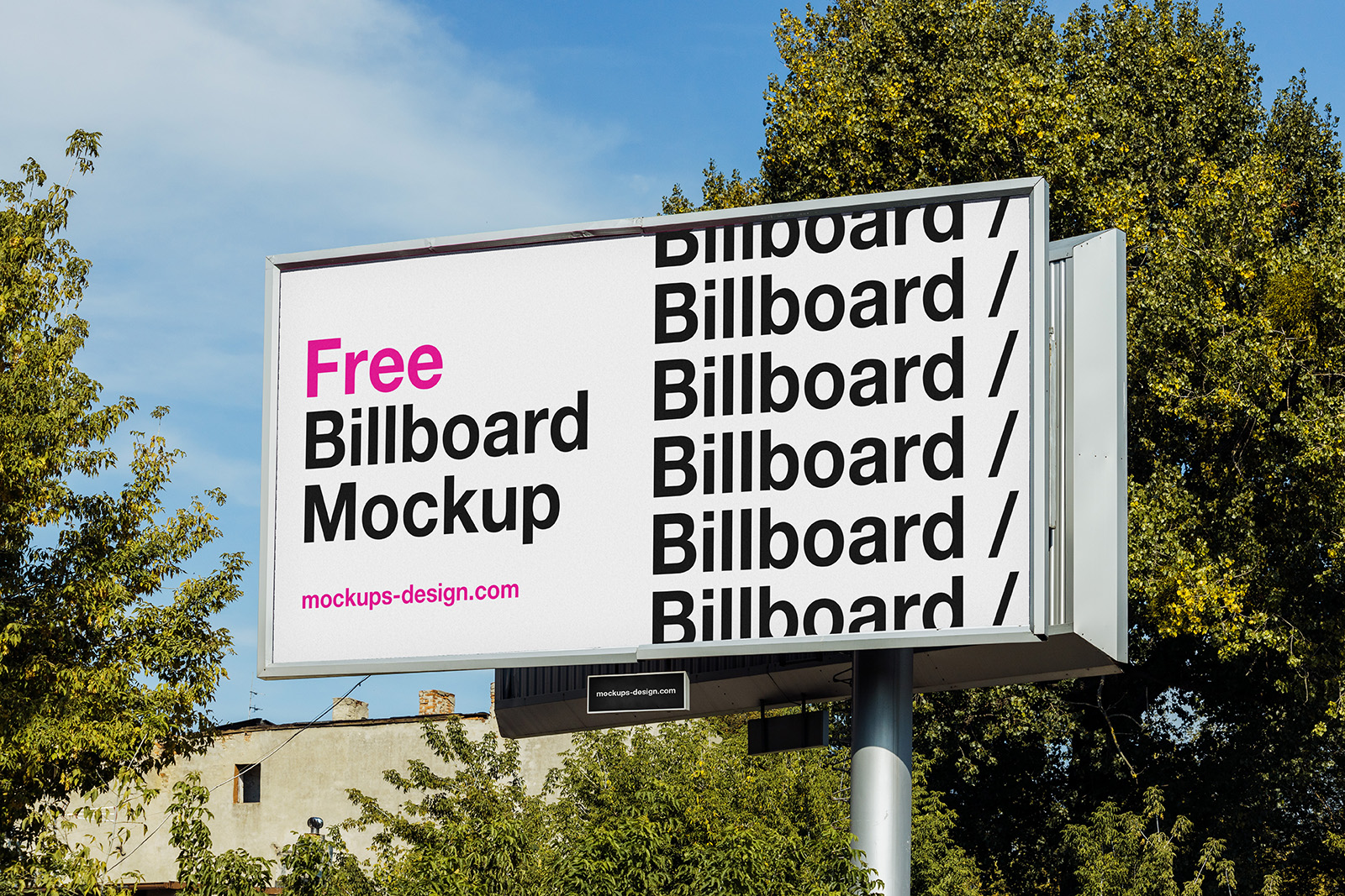 Free city billboard mockup