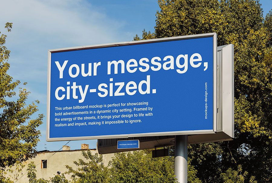 Free city billboard mockup