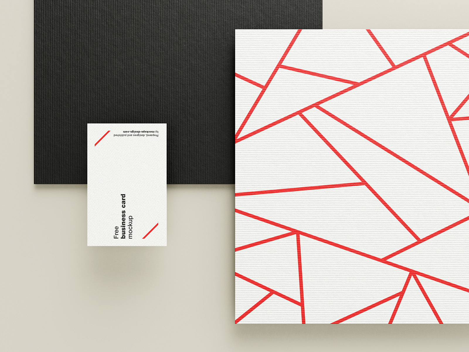 Stationery with textured papers mockup
