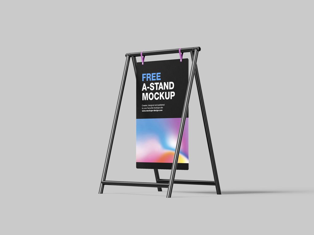 Free metal A-Stand mockup - Mockups Design