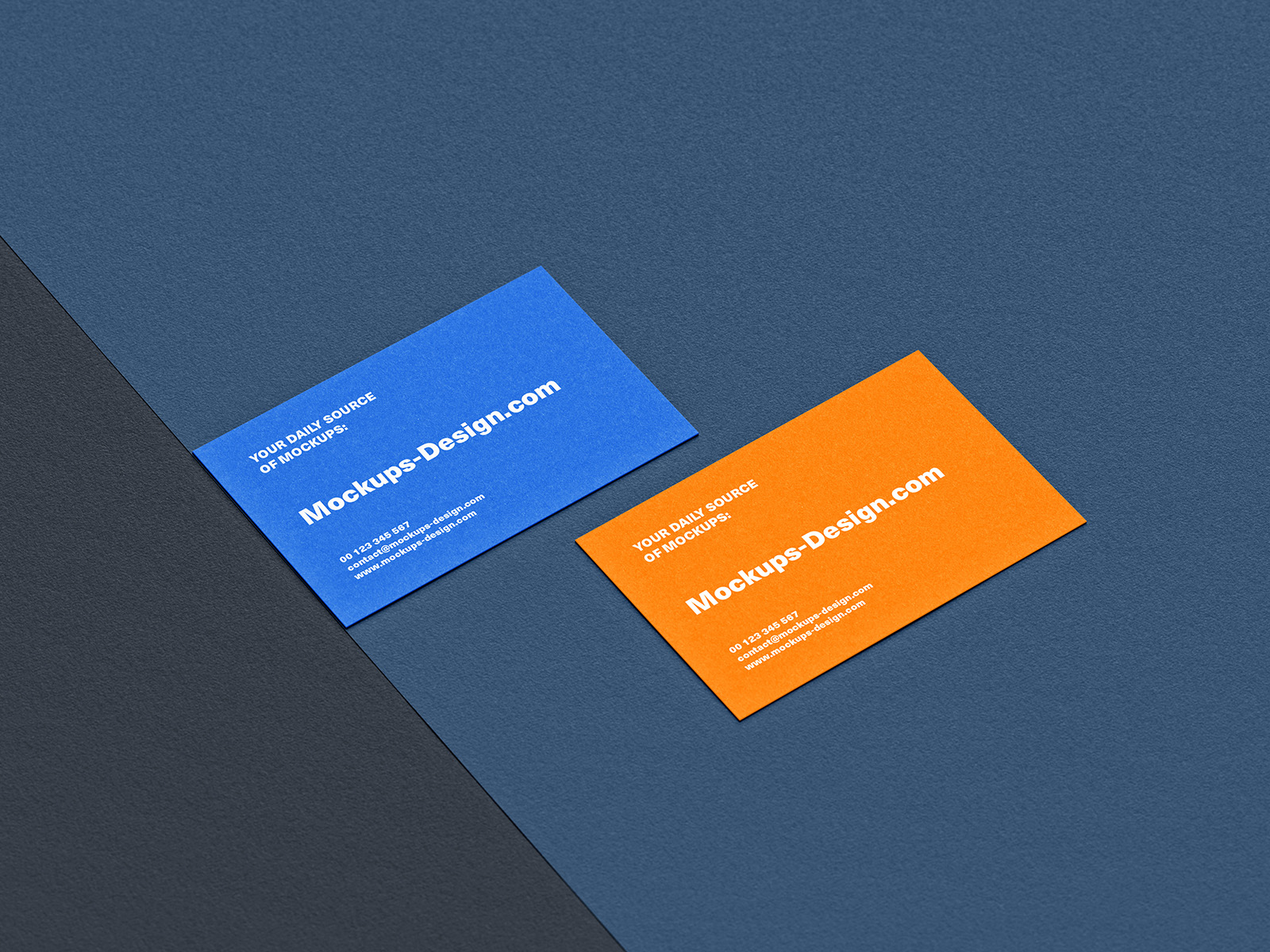 Business card on textured paper mockup
