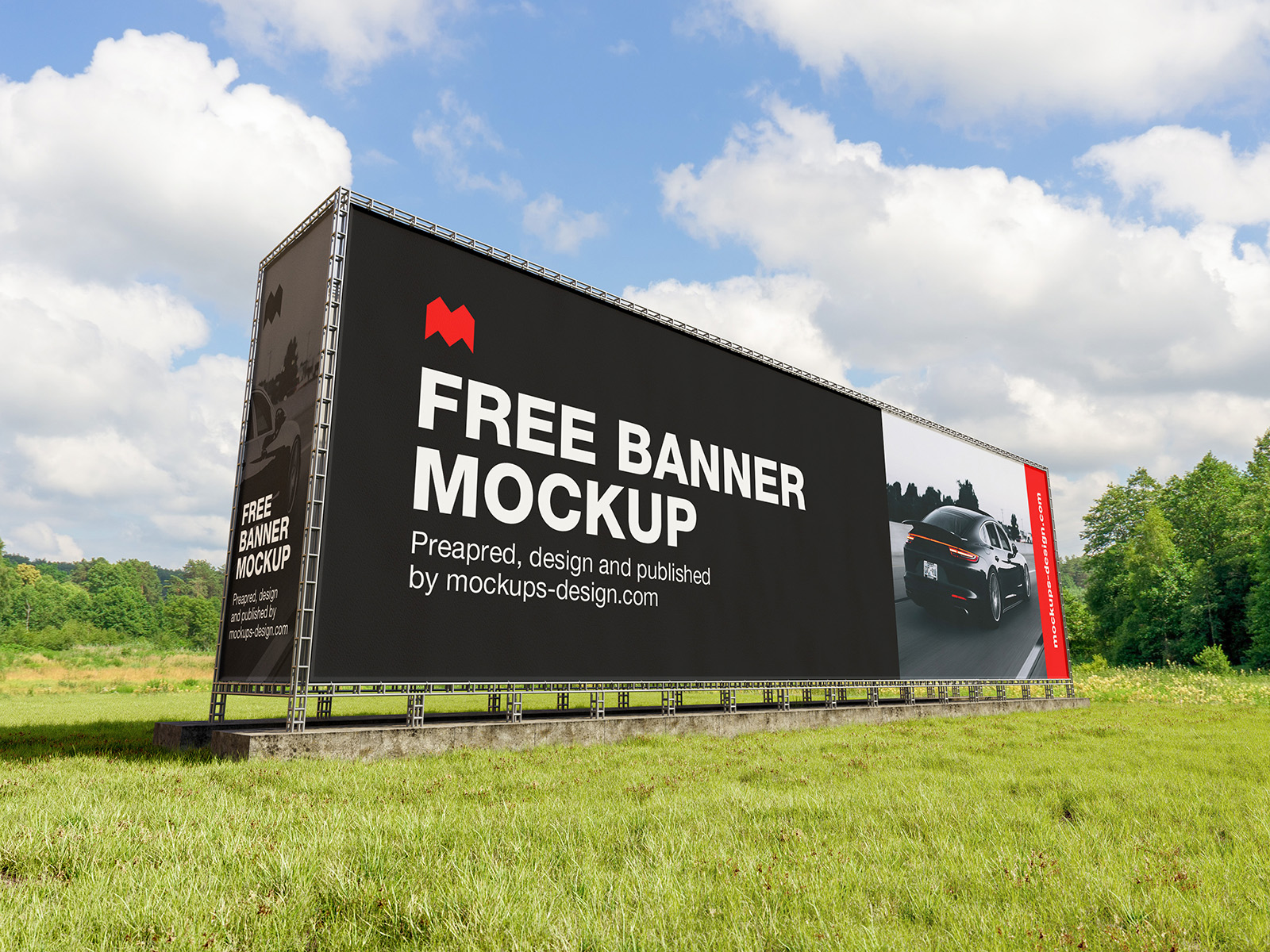Large banner construction mockup