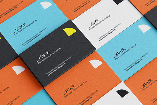 Stacked business cards mockup