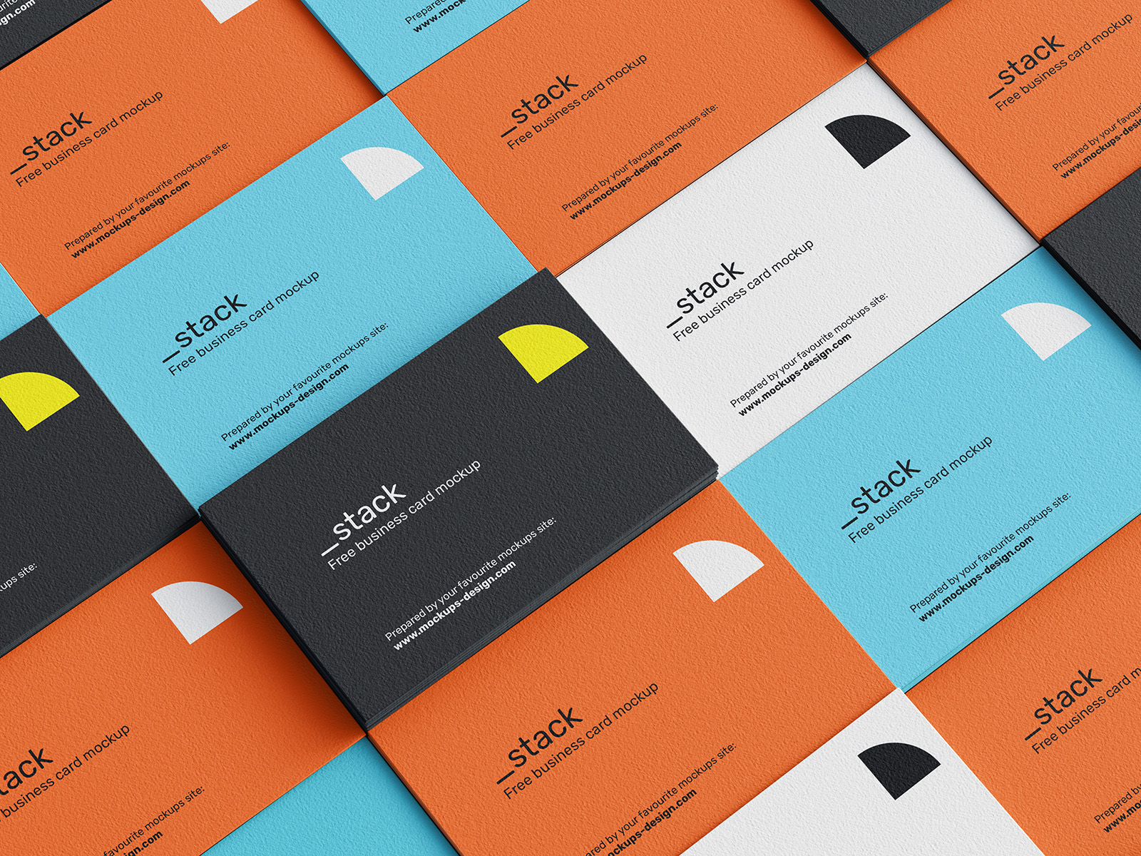 Stacked business cards mockup