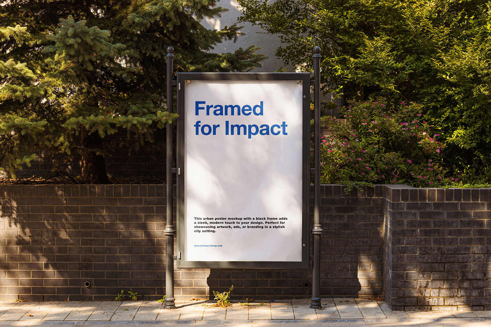 Black framed poster mockup