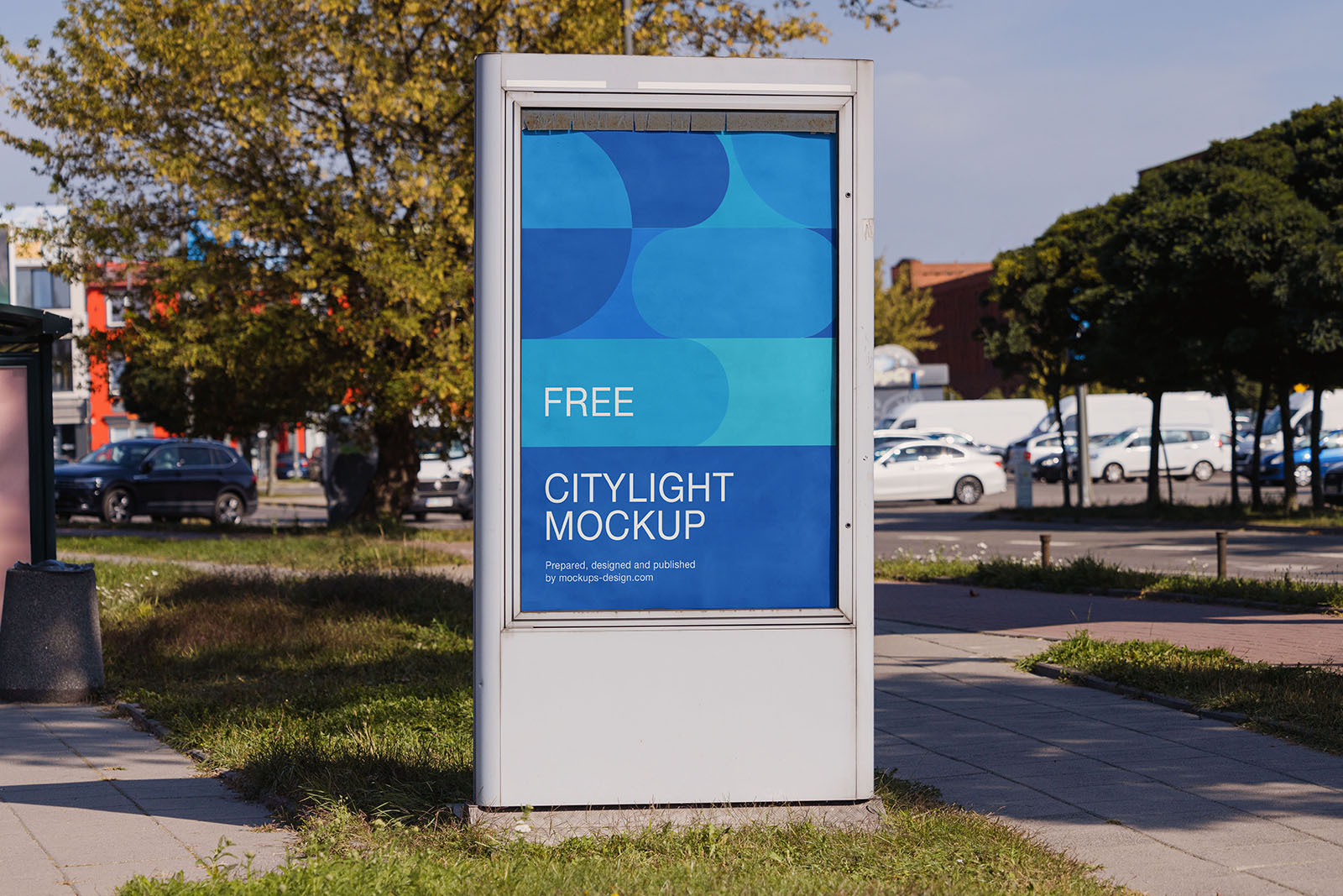 Citylight on a parking area mockup