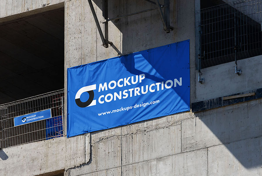 Construction banner mockup