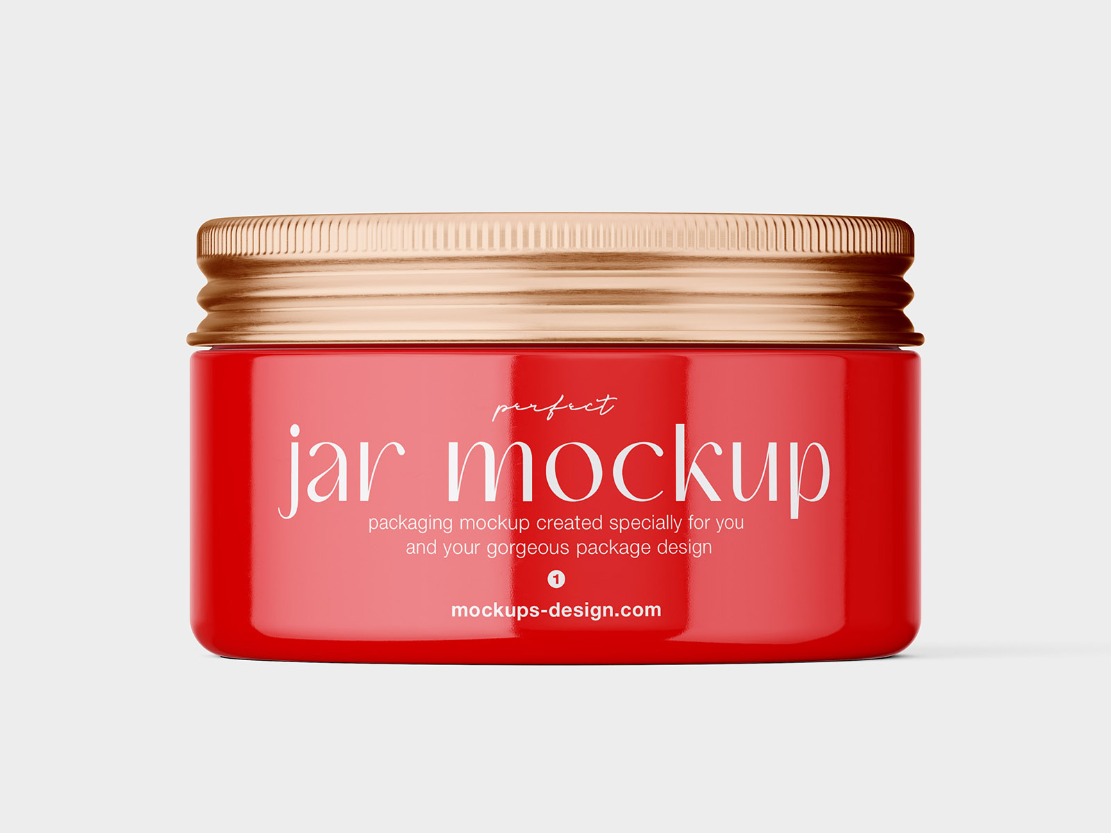 Cosmetic jar with metallic lid mockup