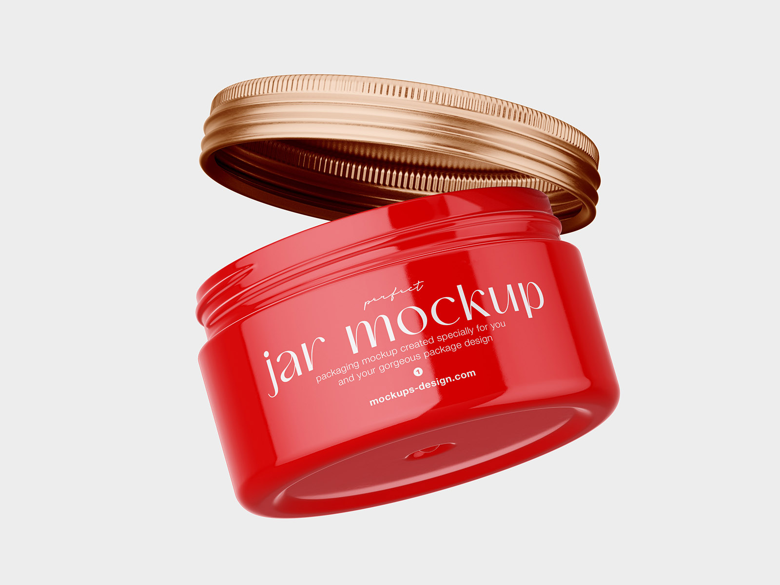 Cosmetic jar with metallic lid mockup