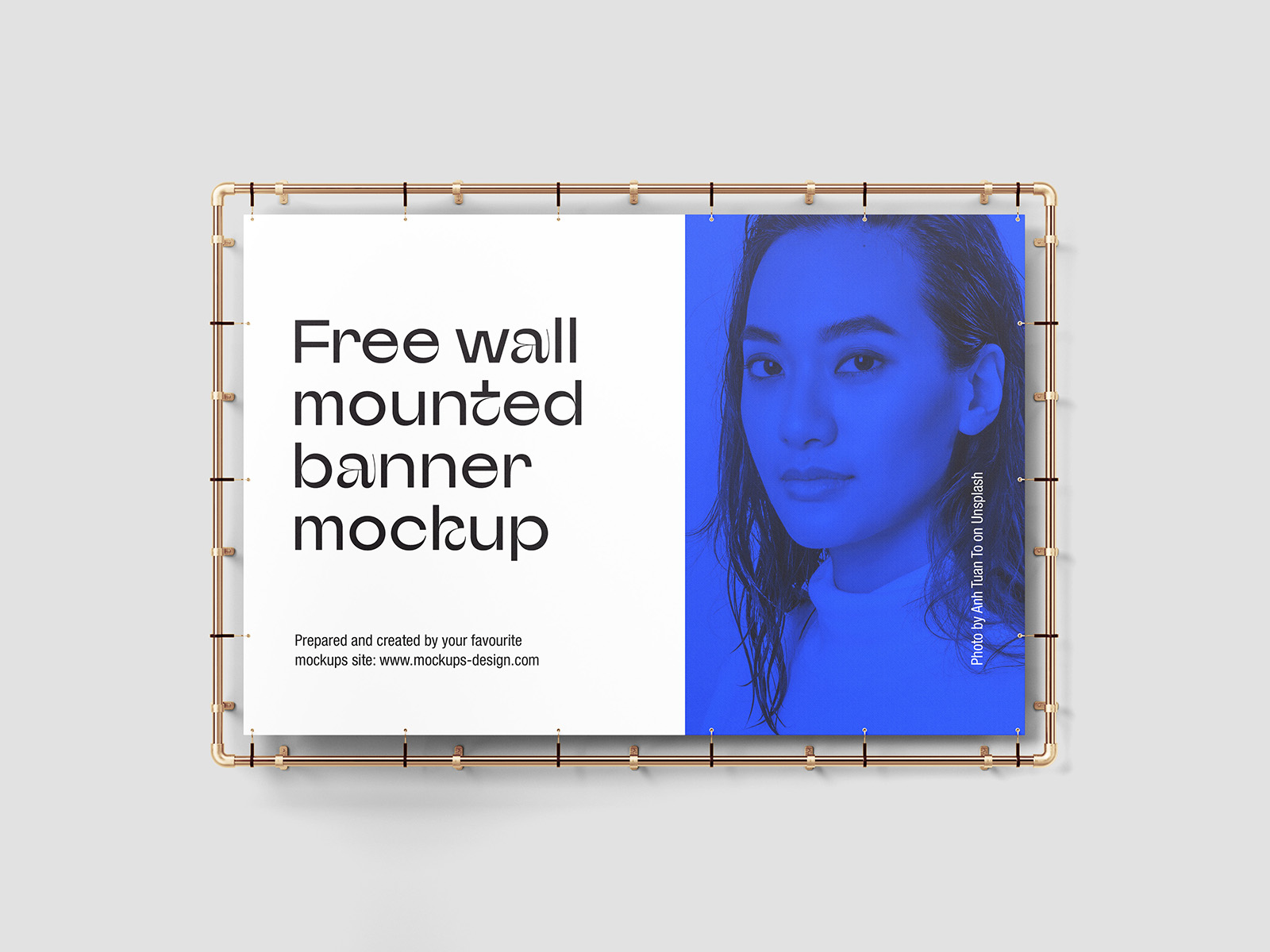 Wall mounted banner mockup / 300x200 cm