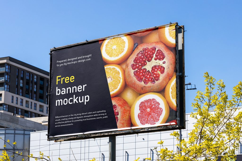 Street banner billboard mockup - Mockups Design