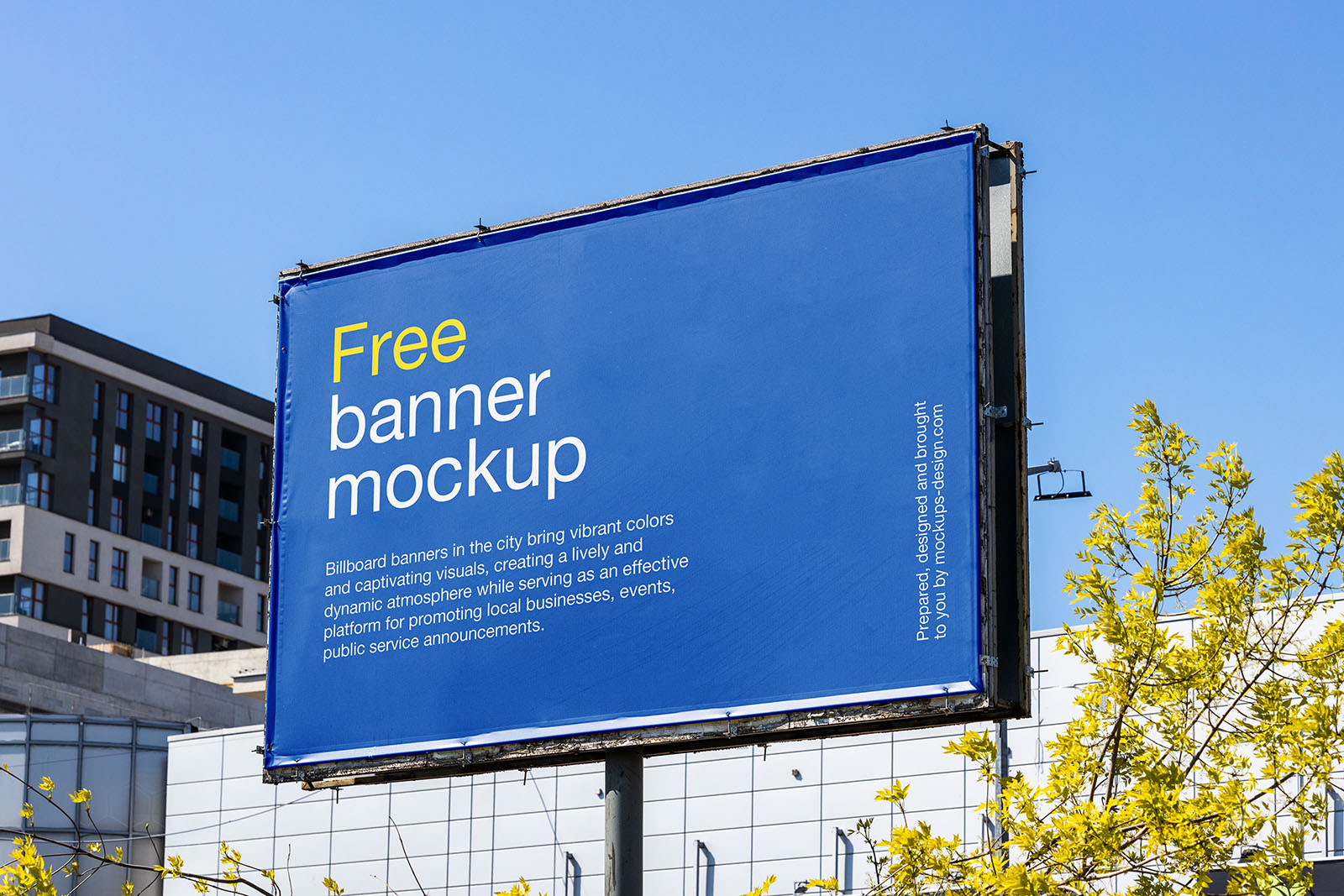 Street banner billboard mockup