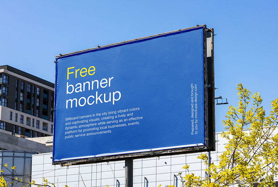 Street banner billboard mockup