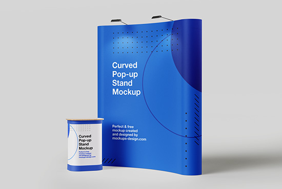 Curved pop-up stand mockup