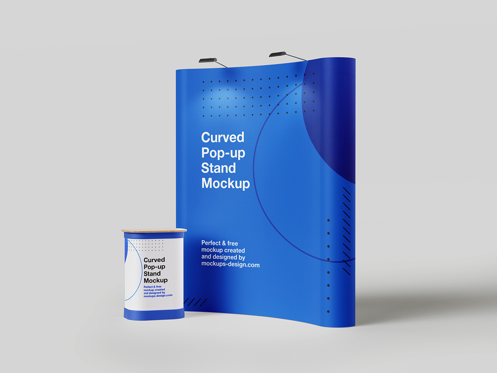 Curved pop-up stand mockup