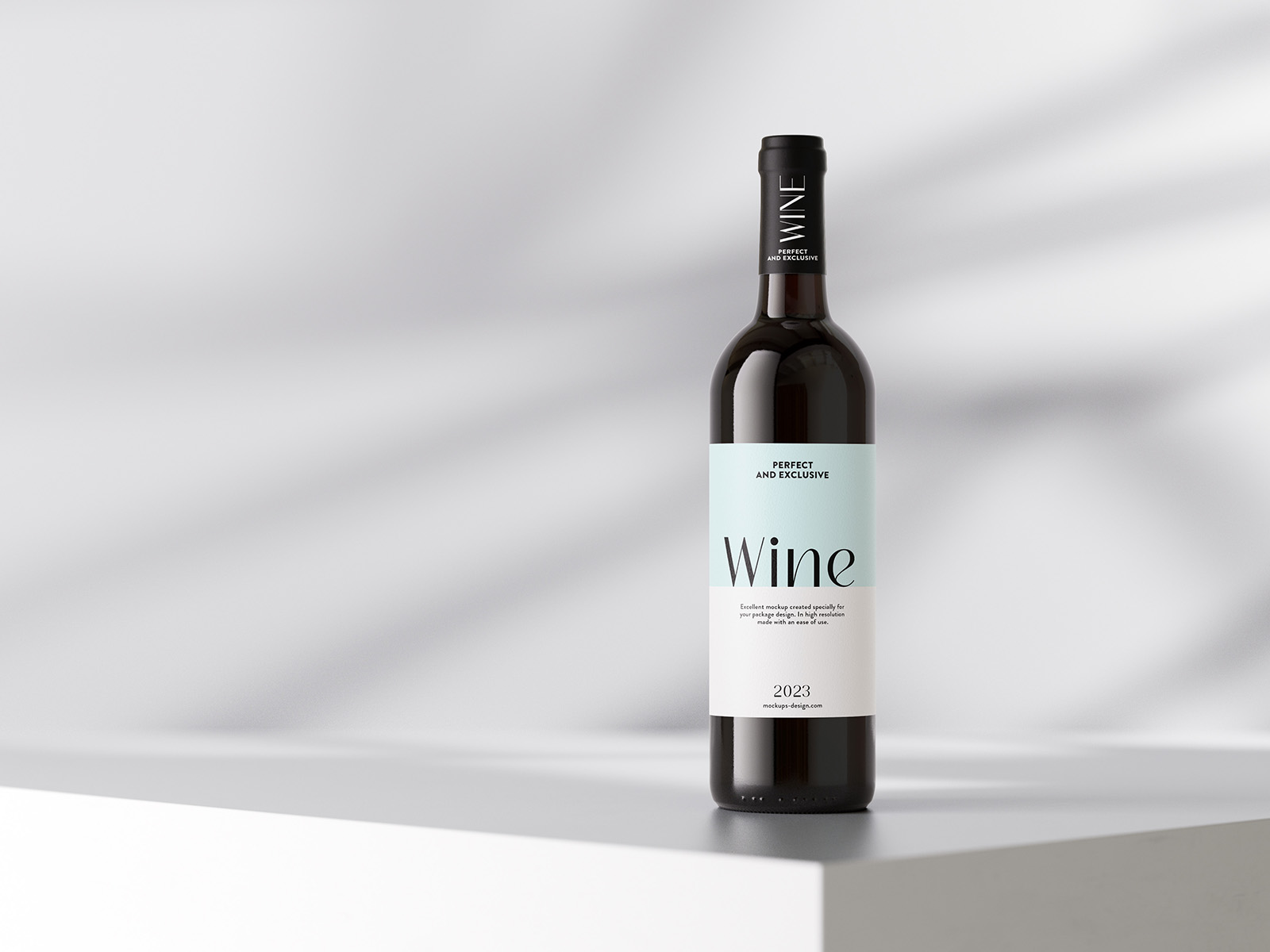 Wine bottle with clear background mockup