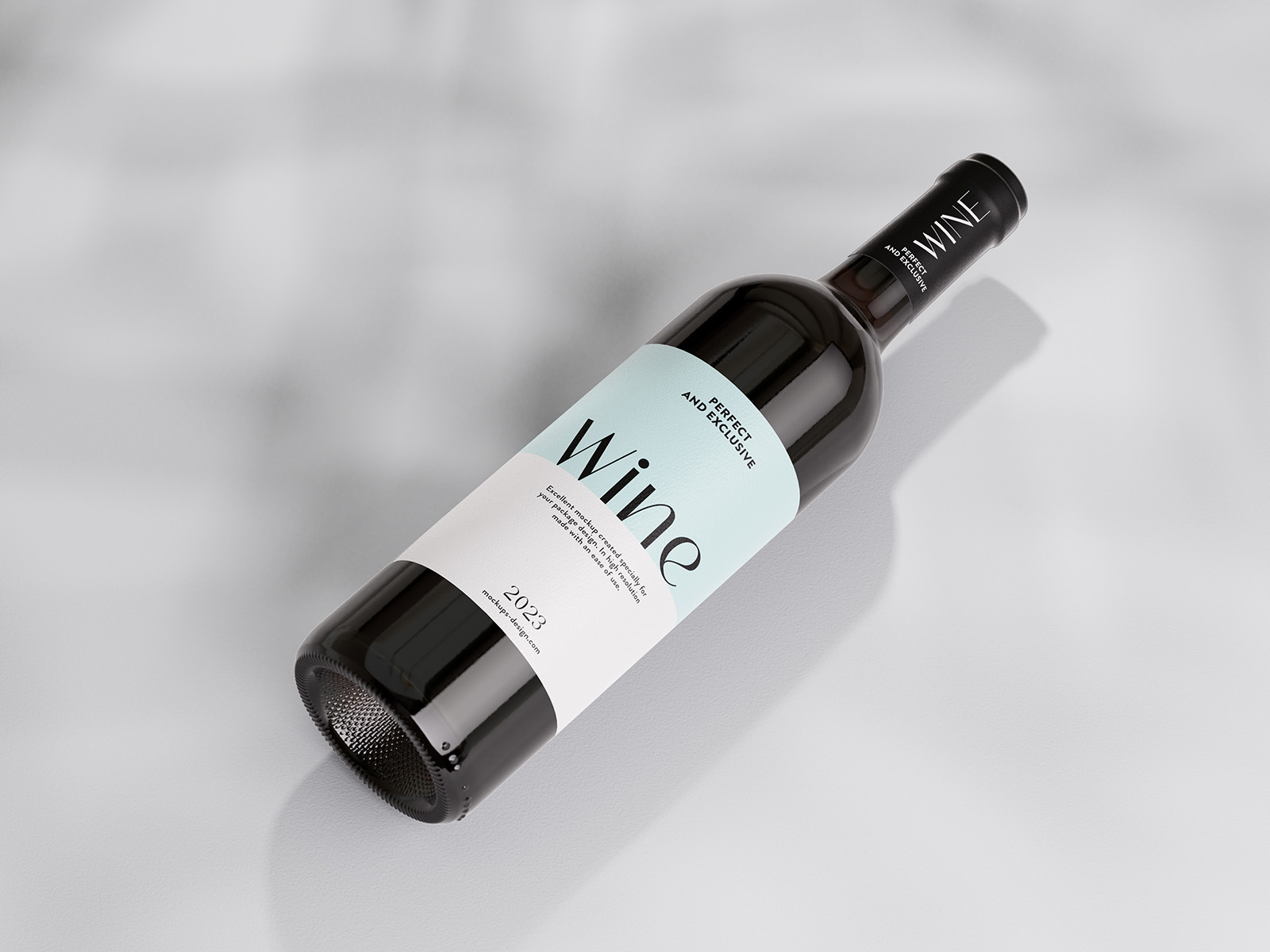 Wine bottle with clear background mockup