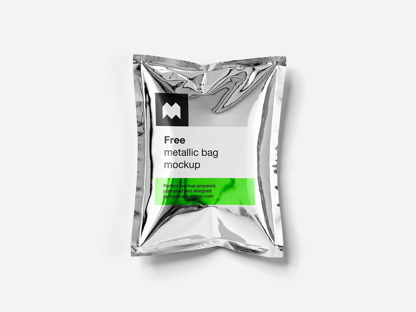 Free metallic bag mockup
