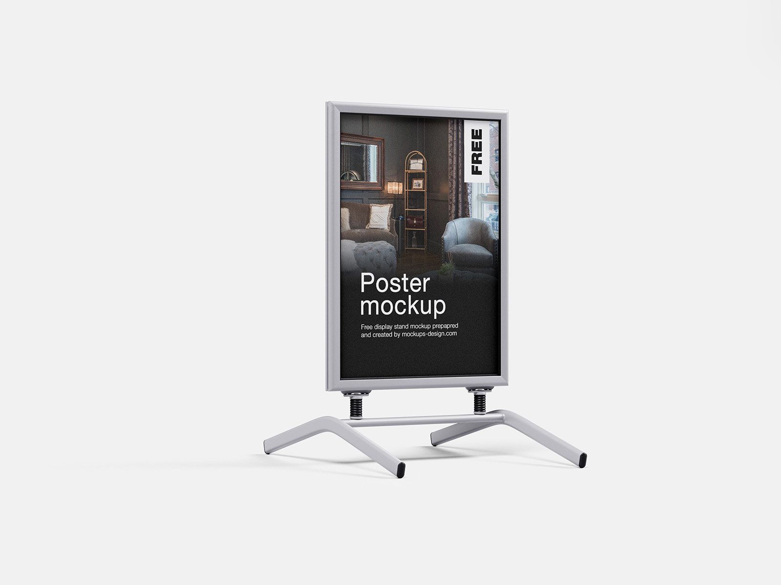 Poster display stand mockup