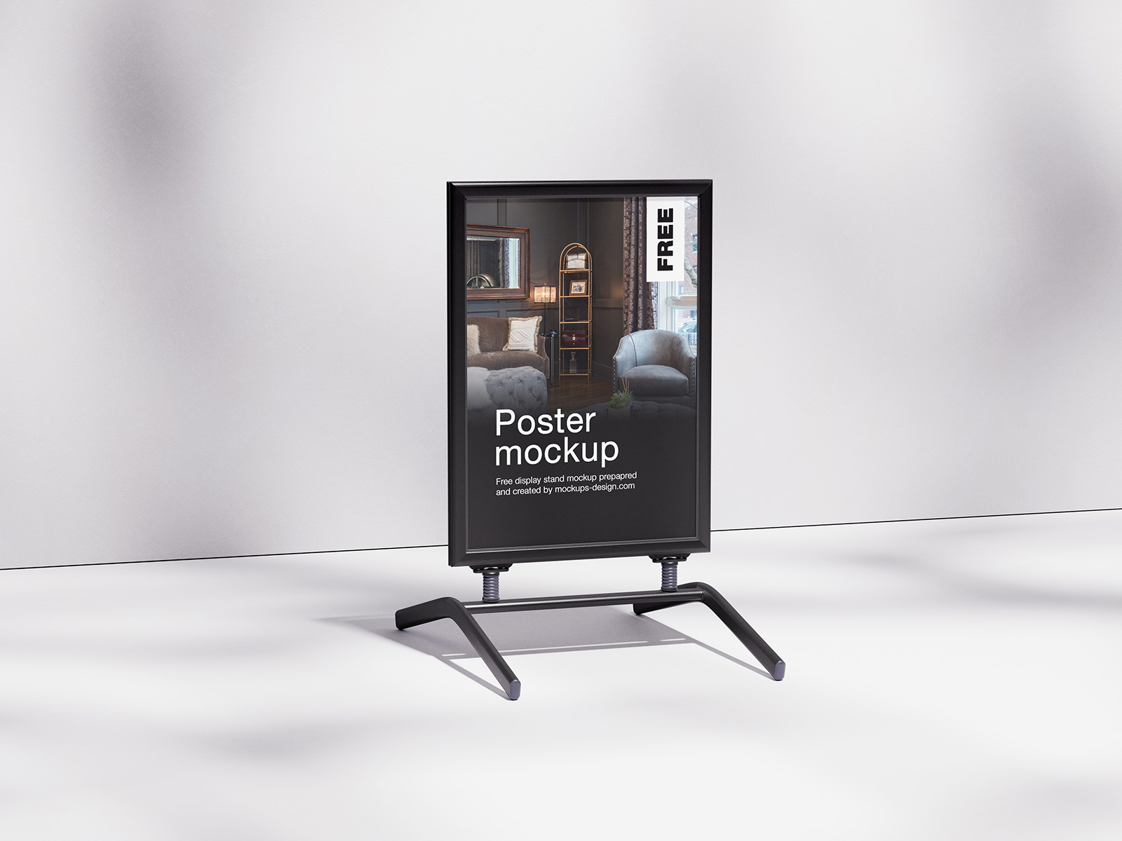 Poster display stand mockup