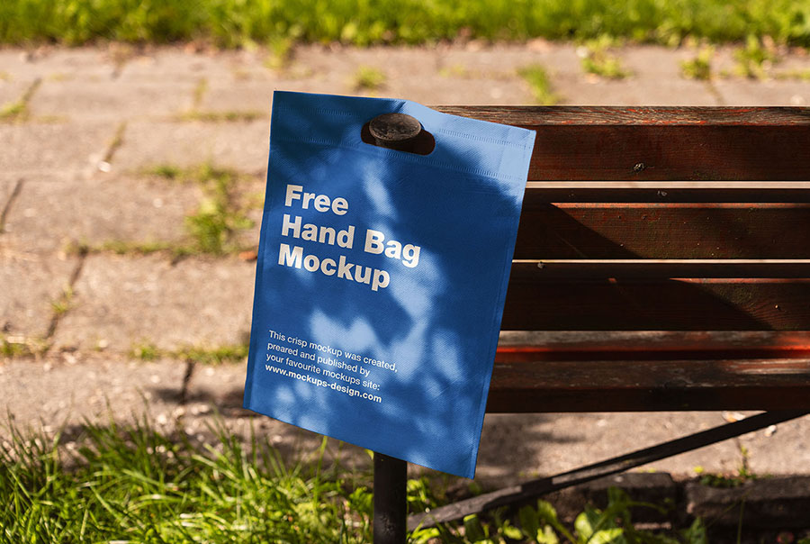 Bag on the bench mockup