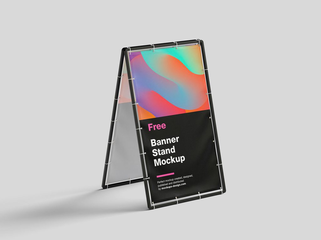 Metal banner stand mockup - Instant Download