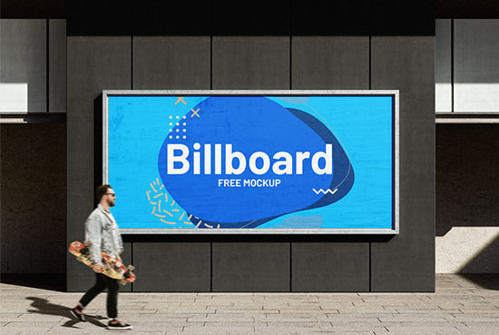 Billboard in the street environment mockup