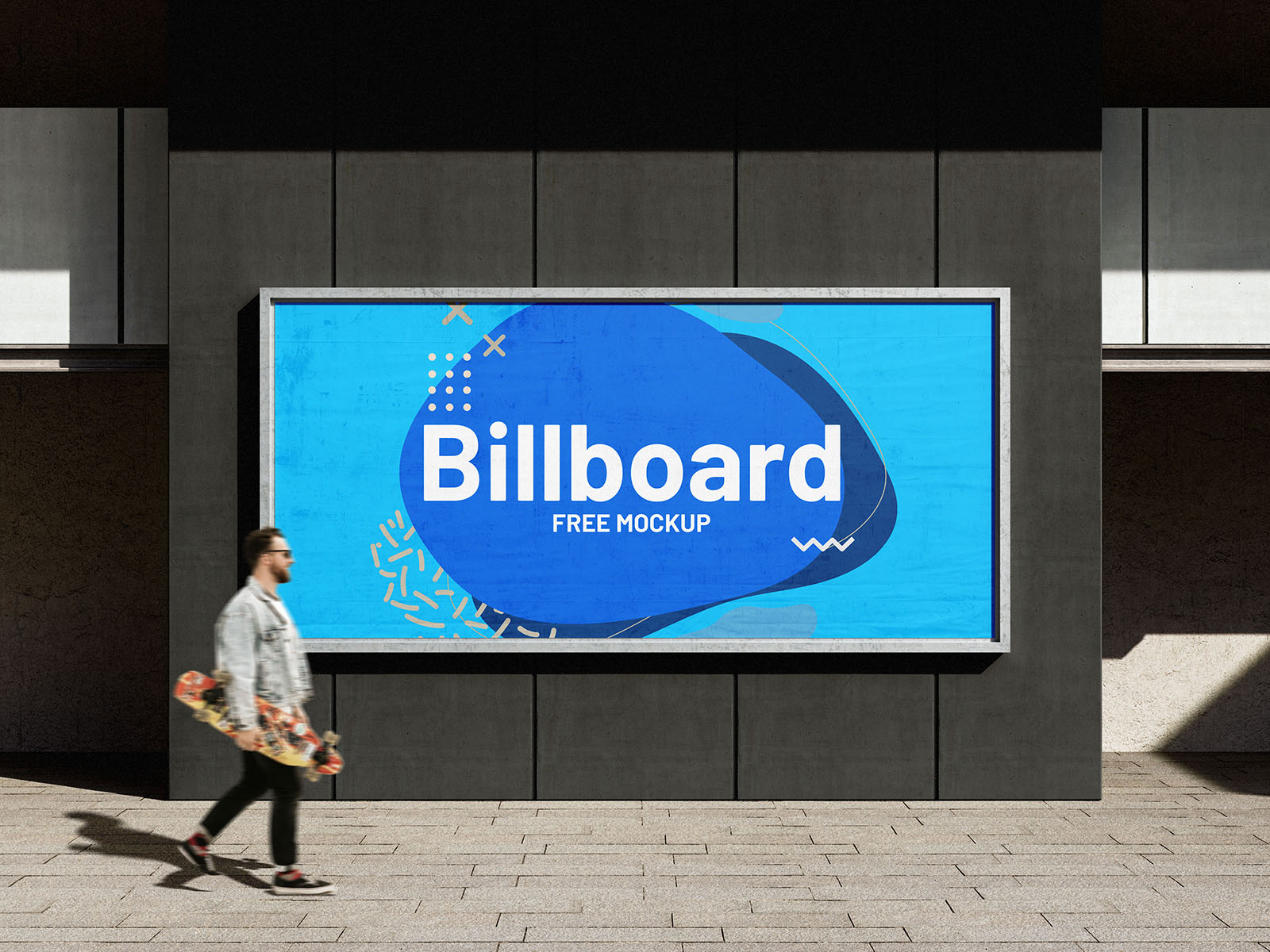 Billboard in the street environment mockup