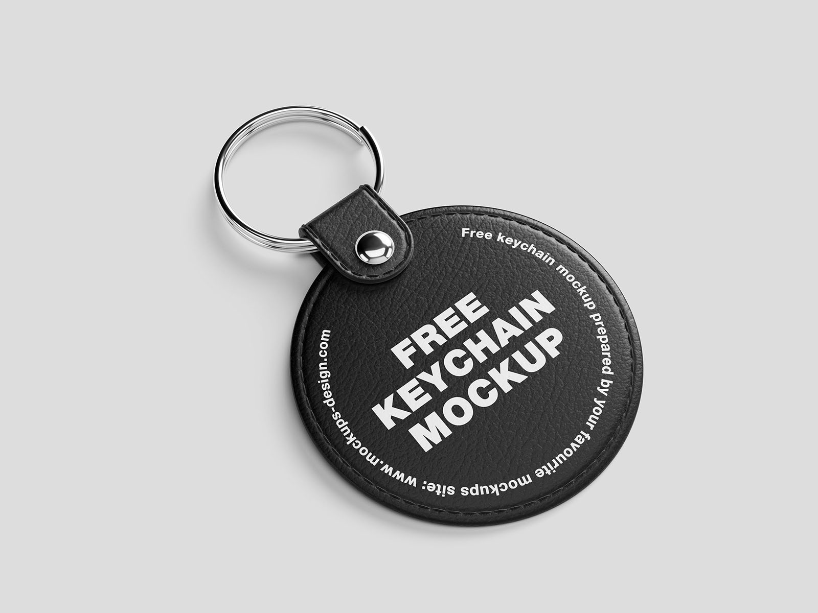 Leather keychain mockup