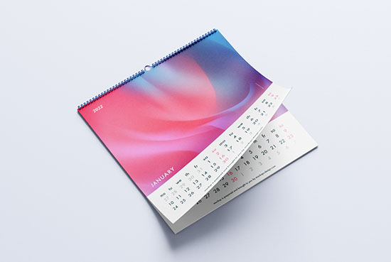 Free Square Wall Calendar Mockup - Mockups Design