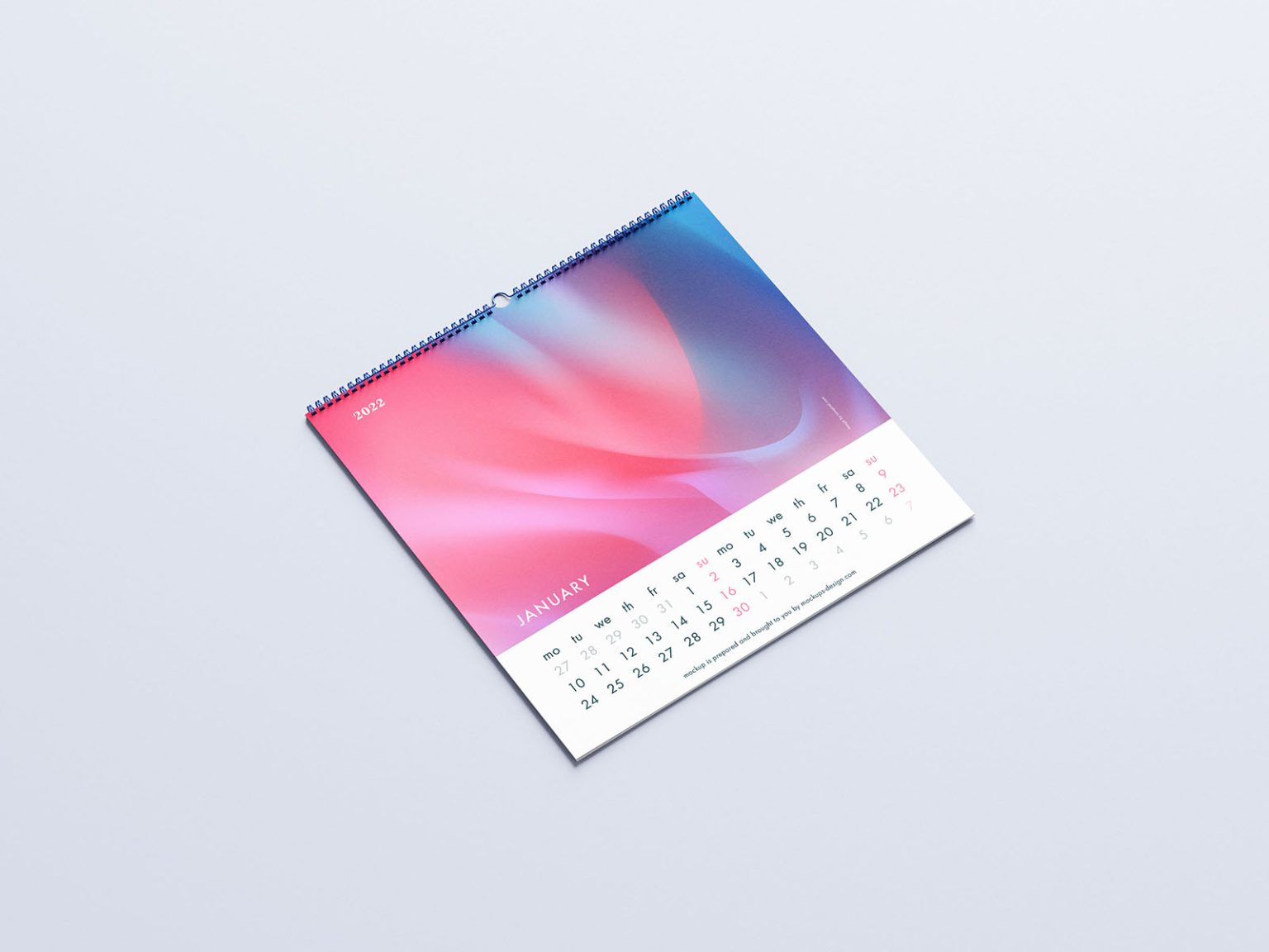 Free square wall calendar mockup - Mockups Design